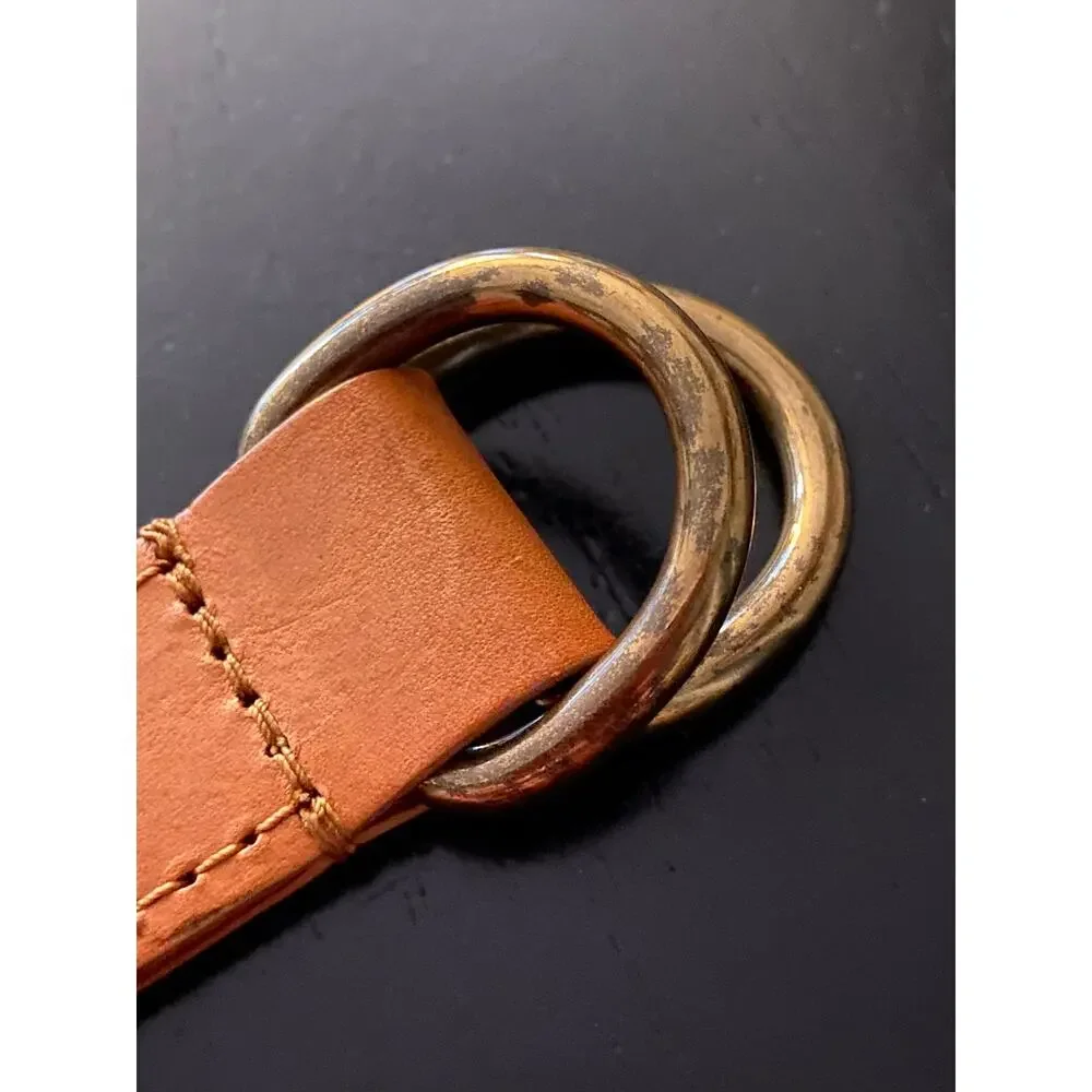 GAP Coral Red Fabric Belt w/Leather Trim Womens sz M